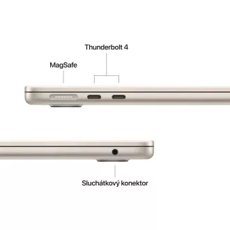 Apple MacBook Air 13"/M4/13.6"/2560x1664/16GB/256GB SSD/M4/Sequoia/Starlight/1R