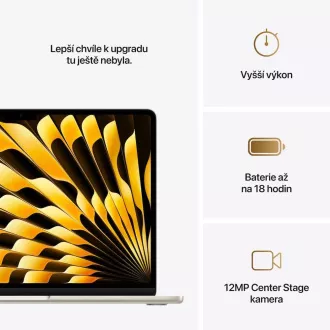 Apple MacBook Air 13"/M4/13.6"/2560x1664/16GB/256GB SSD/M4/Sequoia/Starlight/1R