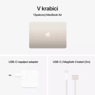 Apple MacBook Air 13"/M4/13.6"/2560x1664/16GB/256GB SSD/M4/Sequoia/Starlight/1R