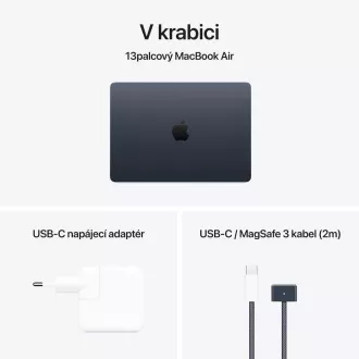 Apple MacBook Air 13"/M4/13.6"/2560x1664/16GB/256GB SSD/M4/Sequoia/Midnight/1R