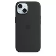 Husă din silicon pentru iPhone 15 cu MagSafe - neagră