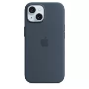 Husă din silicon pentru iPhone 15 cu MagSafe - Storm Blue