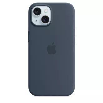 Husă din silicon pentru iPhone 15 cu MagSafe - Storm Blue
