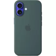 Husă din silicon pentru iPhone 16 Plus cu MS - Lake Green