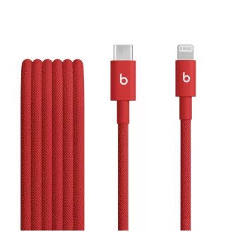 Cablu USB-C/Lightning țesut Beats (1,5 m) - Roșu rapid