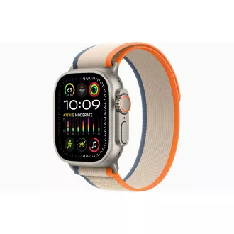 Apple Watch Ultra 2/49mm/49mm/Titan/Brățară sport/Orange-Beige Trail/-M/L Apple Watch Ultra 2/49mm/49mm/Titan/Brățară sport/Orange-Beige Trail/-M/L
