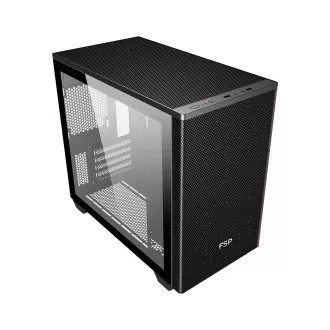 FSP CST360B/Micro Tower/Transparent/Negru