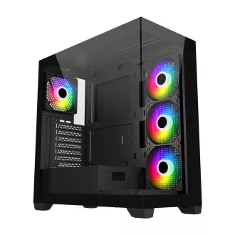 FSP M340-BA/Midi Tower/Transparent/Negru
