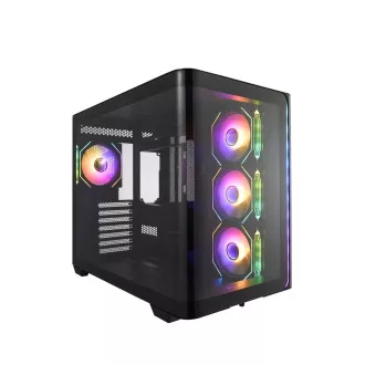FSP M580-BP/Midi Tower/Transparent/Negru