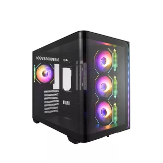 FSP M580-BP/Midi Tower/Transparent/Negru