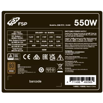 FSP HYPER 80+ PRO/550W/ATX 3.0/80PLUS Bronz 230V/Vrac