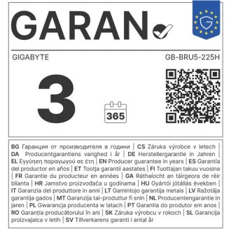 Gigabyte BRIX/GB-BRU5-225H/Mini/U5-225H/fără RAM/Intel int/fără OS/3R