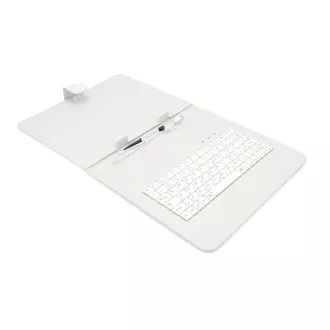 Husă din piele AIREN AiTab 3 cu tastatură USB 9.7" ALBĂ (layout CZ/SK/DE/UK/US..)