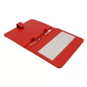 Husă din piele AIREN AiTab 2 cu tastatură USB 8" ROȘIE (layout CZ/SK/DE/UK/US..)