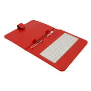 Husă din piele AIREN AiTab 2 cu tastatură USB 8" ROȘIE (layout CZ/SK/DE/UK/US..)