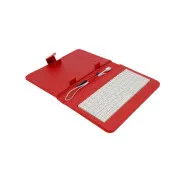 Husă din piele AIREN AiTab 1 cu tastatură USB 7" ROȘIE (layout CZ/SK/DE/UK/US..)