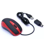 AMEI AM-M801/Office/Optic/800 DPI/USB cu fir/Negru-Roșu
