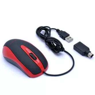 AMEI AM-M801/Office/Optic/800 DPI/USB cu fir/Negru-Roșu