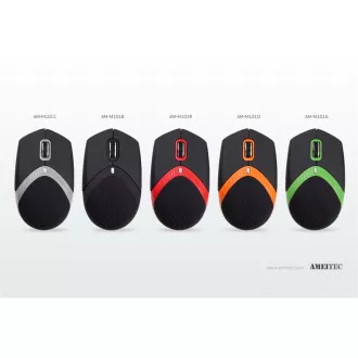 AMEI AM-M101S/Ergonomic/Optic/1600 DPI/USB cu fir/Negru-argintiu