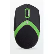 AMEI AM-M101G/Ergonomic/Optic/1600 DPI/USB cu fir/Negru-Verde