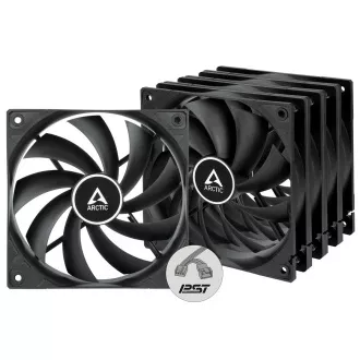 ARCTIC F12 PWM PST (pachet valoare de 5 bucăți) (negru) - ventilator carcasă de 120 mm cu control PWM și cablu PST - pachet