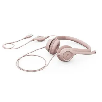 Brusc. set Logitech Stereo USB Headset H390,roz