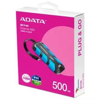 ADATA SC740/500GB/SSD/Extern/Albastru/5R