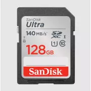 SanDisk Ultra/SDXC/128GB/140MBps/UHS-I U1/Classe 10/Negru