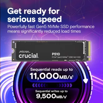 Crucial P510/2TB/SSD/M.2 NVMe/Negru/5R Crucial P510/2TB/SSD/M.2 NVMe/Negru/5R