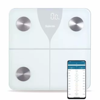 Salente SlimFit, cântar inteligent personal de diagnosticare a fitnessului, Bluetooth, alb