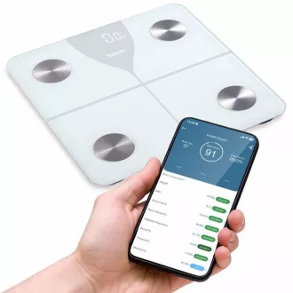 Salente SlimFit, cântar inteligent personal de diagnosticare a fitnessului, Bluetooth, alb