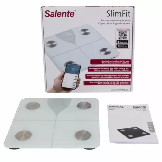 Salente SlimFit, cântar inteligent personal de diagnosticare a fitnessului, Bluetooth, alb