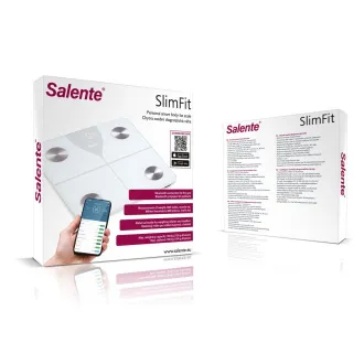 Salente SlimFit, cântar inteligent personal de diagnosticare a fitnessului, Bluetooth, alb
