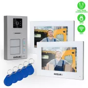 Videofon cu fir EVOLVEO DoorPhone AP2-2 pentru doua apartamente cu aplicatie, alb