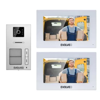 Videofon cu fir EVOLVEO DoorPhone AP2-2 pentru doua apartamente cu aplicatie, alb