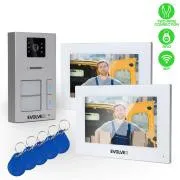 Videofon cu fir EVOLVEO DoorPhone AP2-2 pentru doua apartamente cu aplicatie, alb