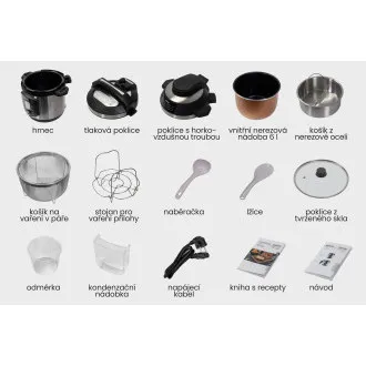 Salente Ario II, oală multifuncțională cu cuptor cu aer cald Salente Ario II, oală multifuncțională cu cuptor cu aer cald