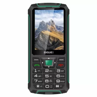 EVOLVEO StrongPhone W4, telefon Dual SIM rezistent la IP68, LCD 2.8", 2500mAh, baterie externă, negru-verde