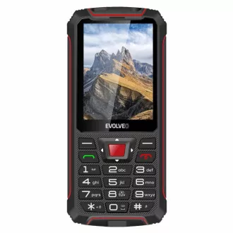 EVOLVEO StrongPhone W4, telefon Dual SIM rezistent la IP68, LCD 2.8", 2500mAh, baterie externă, negru-roșu