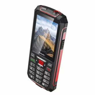 EVOLVEO StrongPhone W4, telefon Dual SIM rezistent la IP68, LCD 2.8", 2500mAh, baterie externă, negru-roșu
