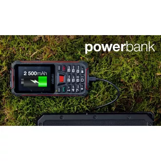 EVOLVEO StrongPhone W4, telefon Dual SIM rezistent la IP68, LCD 2.8", 2500mAh, baterie externă, negru-roșu