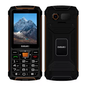 EVOLVEO StrongPhone Z6, telefon Dual SIM rezistent la IP68, LCD 2.8", 4000mAh, baterie externă, negru-portocaliu