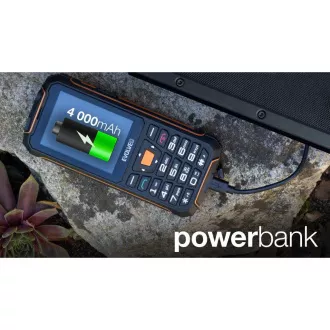 EVOLVEO StrongPhone Z6, telefon Dual SIM rezistent la IP68, LCD 2.8", 4000mAh, baterie externă, negru-portocaliu