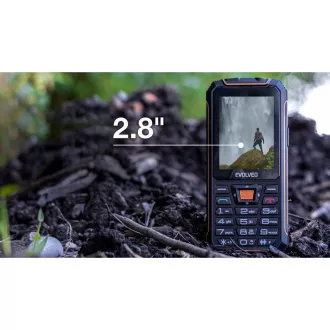 EVOLVEO StrongPhone Z6, telefon Dual SIM rezistent la IP68, LCD 2.8", 4000mAh, baterie externă, negru-portocaliu