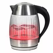 Salente StripeGlass, ceainic electric de 1,8 l, din oțel inoxidabil / sticlă, iluminare din spate roșie