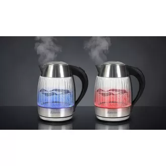 Salente StripeGlass, ceainic electric de 1,8 l, din oțel inoxidabil / sticlă, iluminare din spate roșie