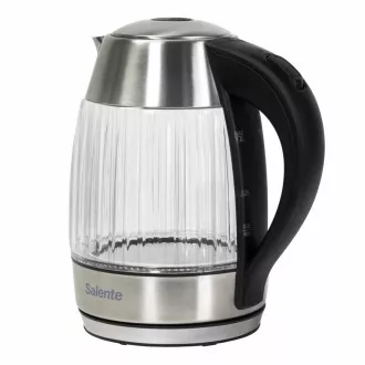 Salente StripeGlass, ceainic electric de 1,8 l, din oțel inoxidabil / sticlă, iluminare din spate roșie