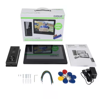 EVOLVEO DoorPhone AHD10, Kit videointerfon WiFi pentru acasă cu control al ușii și RFID, monitor negru de 10"
