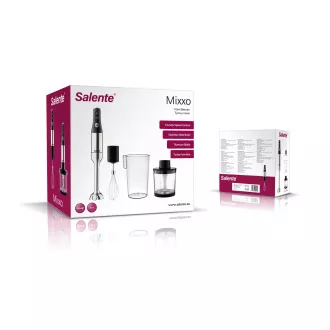 Blender de mână multifuncțional Salente Mixxo 3 în 1, 1200 W, oțel inoxidabil, negru