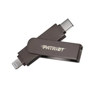 Stick Patriot iLuxe C MFi/256GB/USB 3.2/Lightning + USB-C/Negru